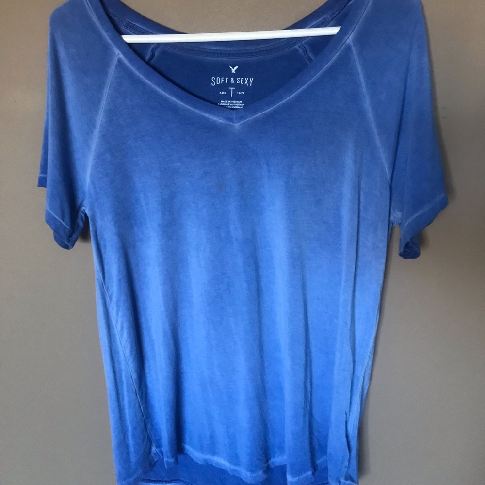 Blue Short Sleeved AEO Soft & Sexy Tee